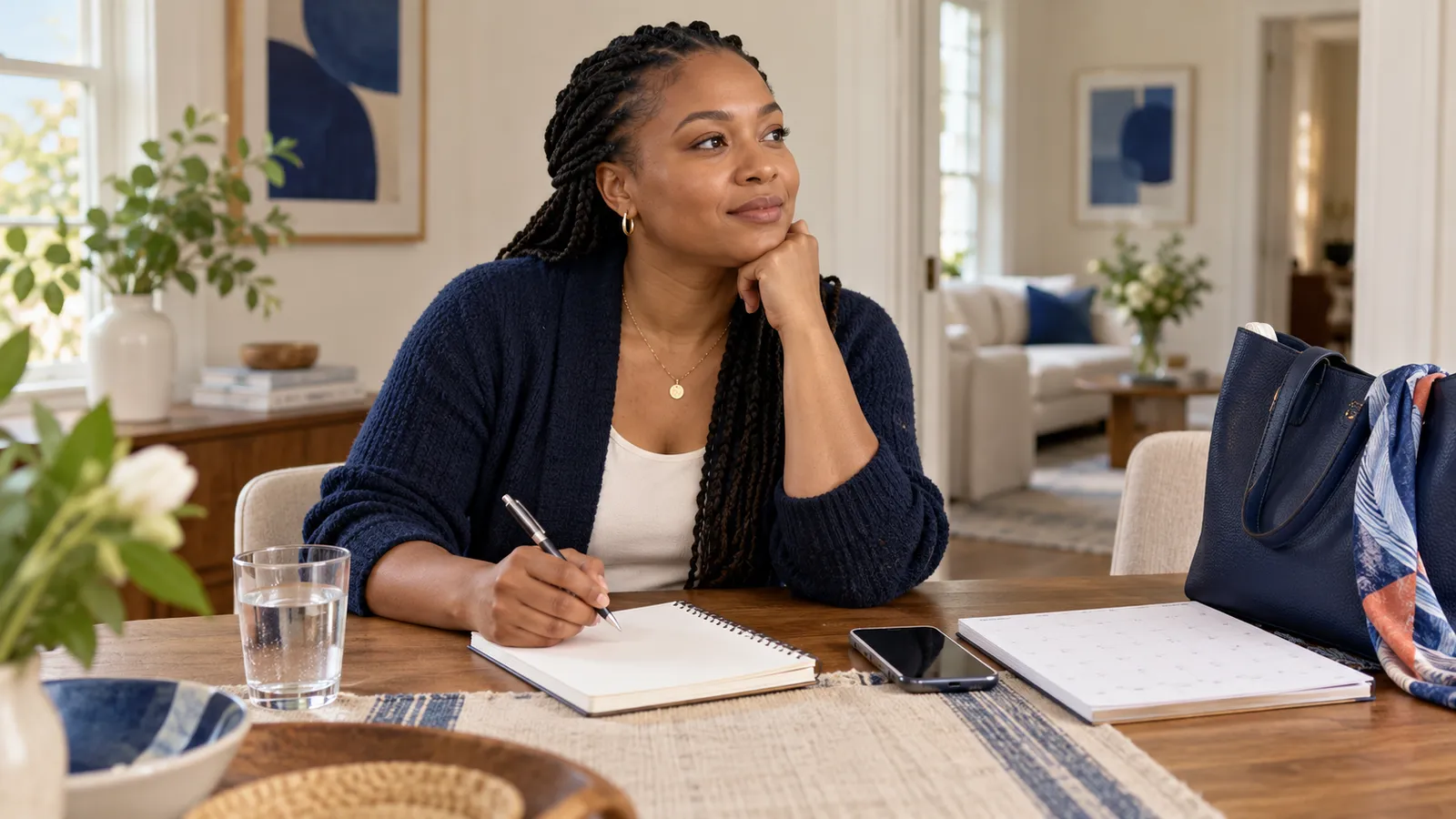 A woman preparing questions for her first appointment
