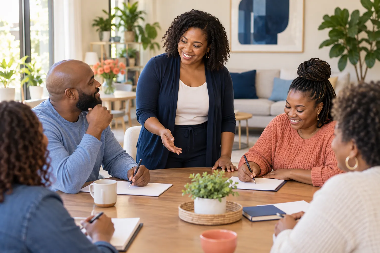 Adults practicing everyday planning skills in a supportive group